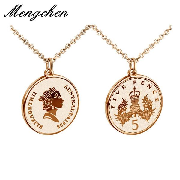 

pendant necklaces design five pence stainless steel necklace white rose gold choker for women birthday party gift, Silver