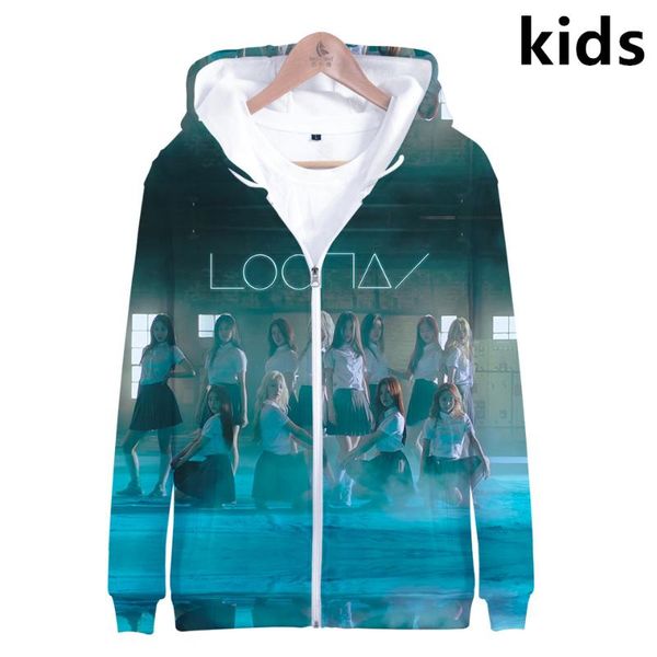 

women's hoodies & sweatshirts 3 to 13 years kids hoodie kpop loona printed 3d sweatshirt boys girls fashion harajuku jacket coat childr, Black