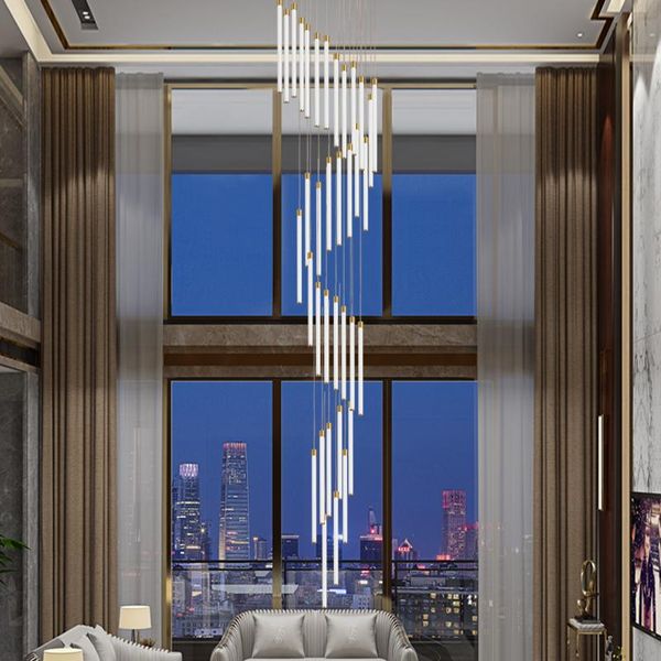 

chandeliers modern led chandelier lighting hall spiral staircase hanging lamp acrylic for living room corridor loft meeting