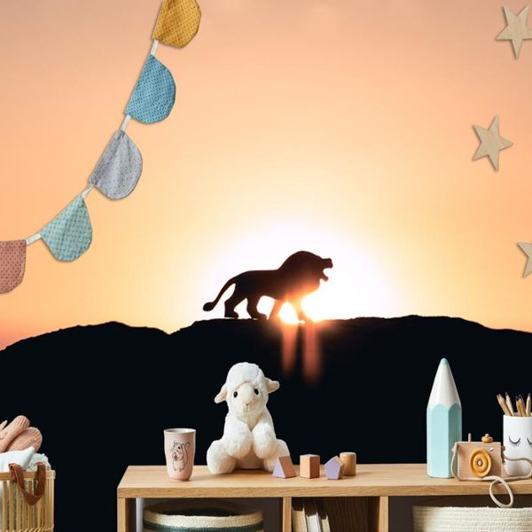 

wallpapers cool custom removable sefl adhesive for living room lion animal sunset mural walls papers home decor 3d para baÃ±os