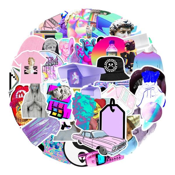 

58pcs vapor wave vintage graffiti scrapbook sticker for lapmotorcycle helmet car bike adesivos waterproof gift wrap