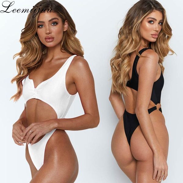 

one-piece suits leemiijuu swimsuit women swimwear one piece bodysuit push up halter cross bathing swim suit wear female beachwear