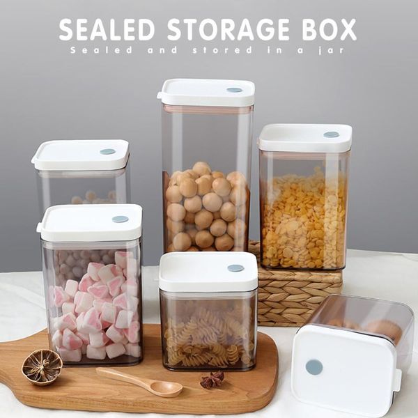 

storage bottles & jars sealed moistureproof transparent rotary kitchen tank rotating millet barrel rice pot grain cereal box