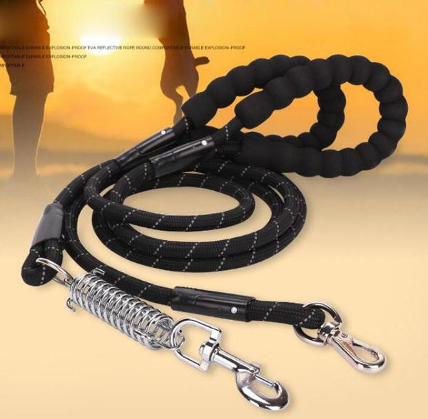 

pet traction rope dog leash nylon reflective spring explosion-proof round supplies l 1.5m collars & leashes