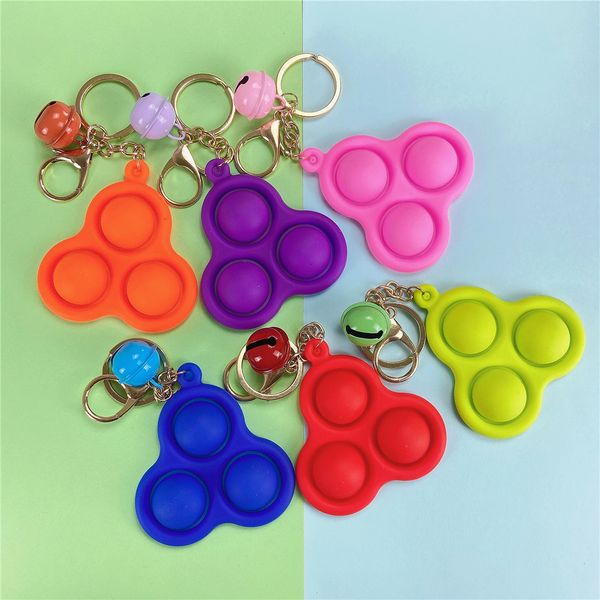 

10pieces/lot new finger bubble music keychain anti-rodent pioneer keychain decompression interesting decompression keychain, Silver