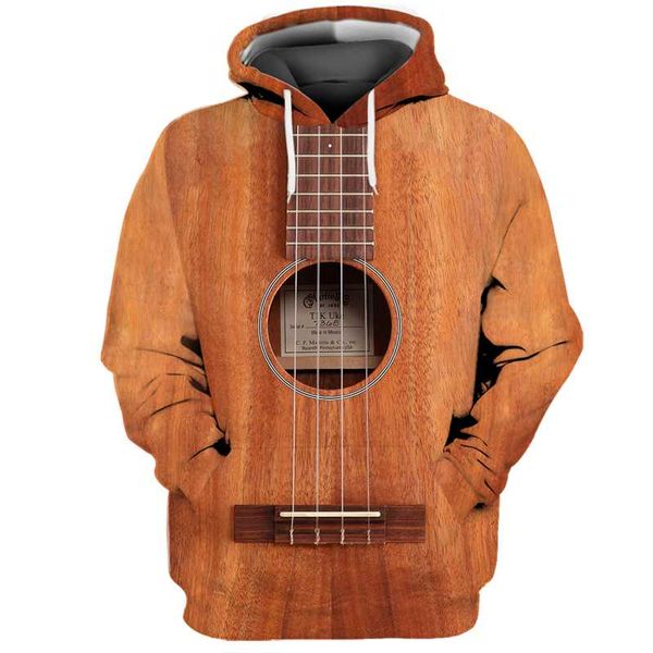 

men's hoodies & sweatshirts 2021 arrival men 3d digital full printing fashion guitar hooded pullovers long sleeve hip hop, Black