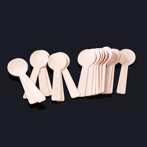 

spoons 100pcs disposable wooden spoon mini ice cream wood western dessert scoop wedding party tableware kitchen