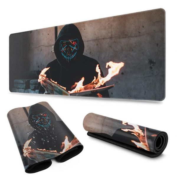 

mouse pads & wrist rests mask neon male pad gaming keyboard table mat blanket computer notebook