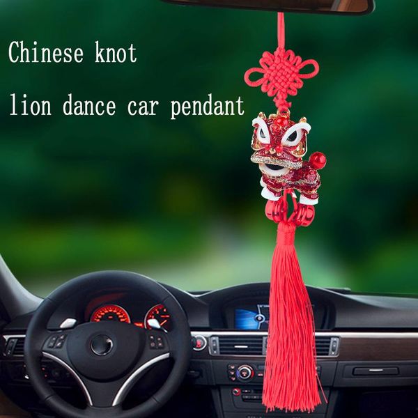 

interior decorations chinese knot lion dance tassel inner jewelry mascot pendant peace sign rearview mirror lanyard car