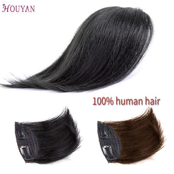

synthetic wigs houyan straight hair 100% human pad long clips in black brown hairpiece for women