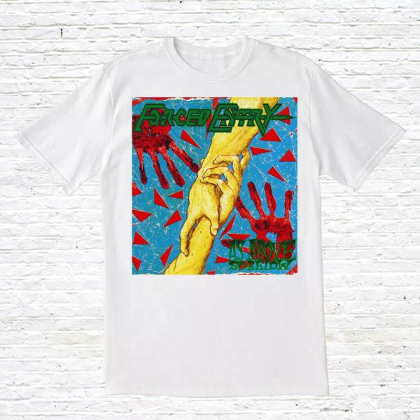 

forced entry t-shirt (thrash metal / as above, so below), White;black