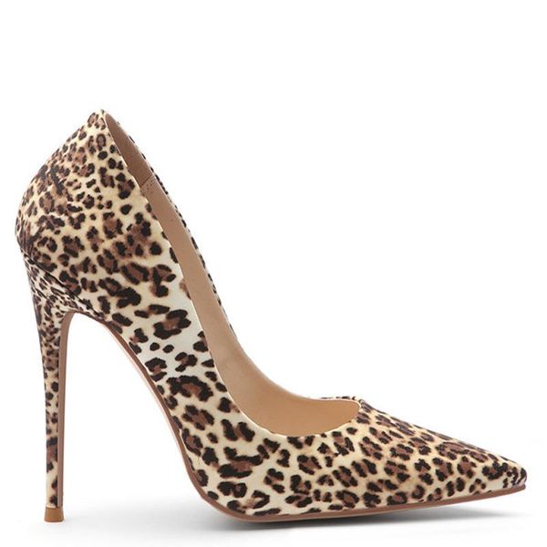 

dress shoes large leopard print high heels women's thin heel gradient shallow mouth pointed party, Black