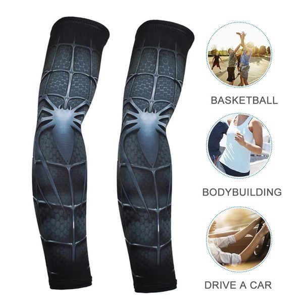 

elbow & knee pads 1pair basketball football gym cover cool motorcycle breathable outdoor sports for summer uv protection cycling arm sleeve, Black;gray