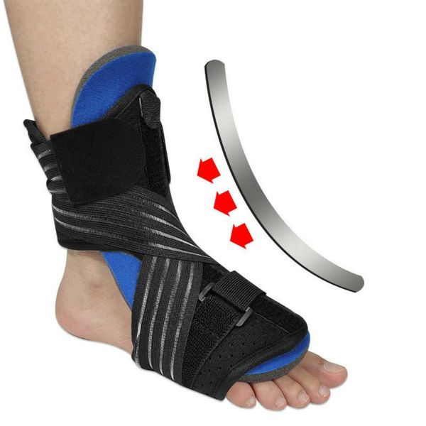 

ankle support 1pcs adjustable plantar fasciitis drop ortic night foot brace elastic dorsal splint strap heel arch pain, Blue;black