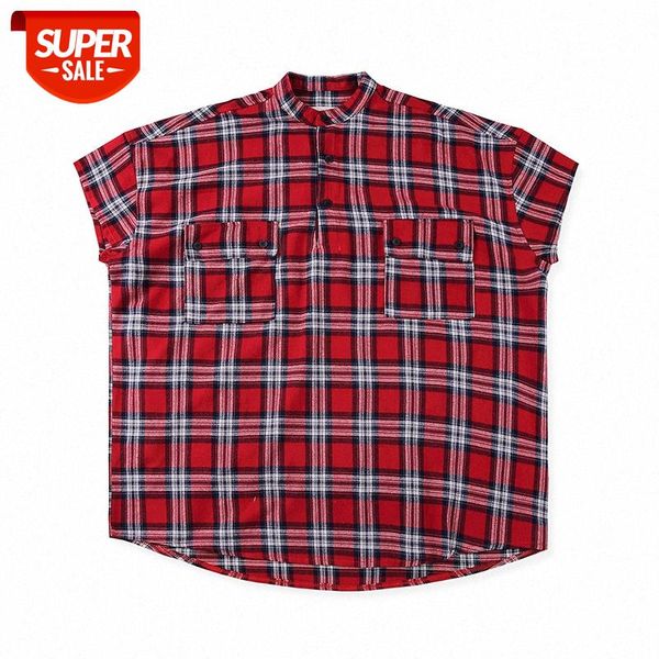 

street fashion check shirt, hip-hop oversize loose short-sleeved shirt jacket #no3y, White;black