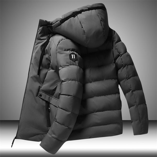 Homens de inverno Parkas Cor Sólida Jaqueta grossa Mens Casual Hot Windproof Outwear Zipper Casaco Masculino Cotton-acolchoado Vestuário 211008