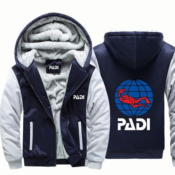 

men's hoodies & sweatshirts 2021 padi logo print custom made brand winter warm thicken male long sleeve sportswear man zipper hooded ja, Black