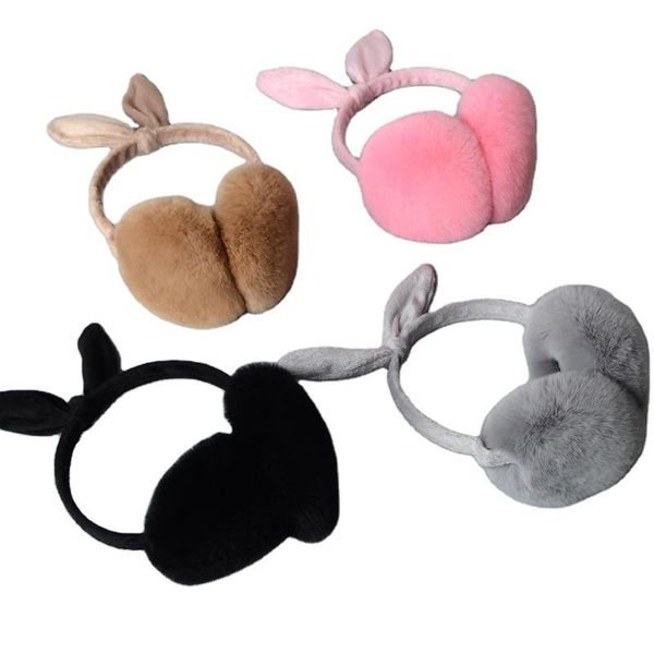 

berets women's fashion earmuffs real rex fur warm thickening winter, Blue;gray