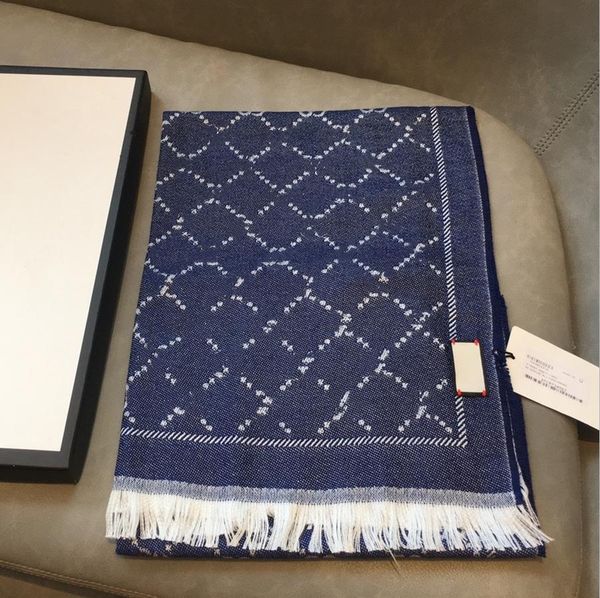 

men jacquard pattern knitted scarf warm cashmere fringe edges soft designer women wool scarves, Blue;gray