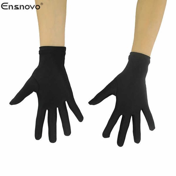 Ensnovo Erwachsene 10 Zoll Handgelenklänge Spandex Vollfinger Dehnbarer Kurzhandschuh Halloween Kostüme Fahrrad Motocross Handschuhe H1022