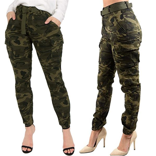 

high waist pants camouflage slim fit joggers women harem camo pants streetwear punk black cargo pants women capris trousers#g30, Black;white