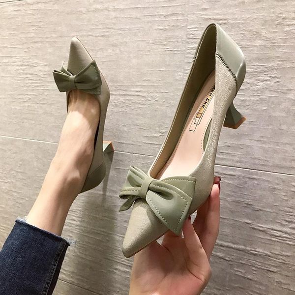 

dress shoes spring fashion pointed wild high heels, Black