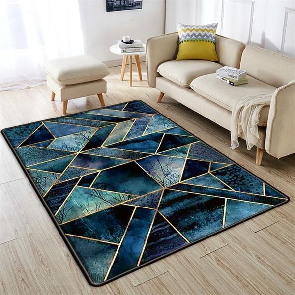 

carpets modern nordic dark green white geometric carpet marble bedroom luxury living room sofa floor mat corridor