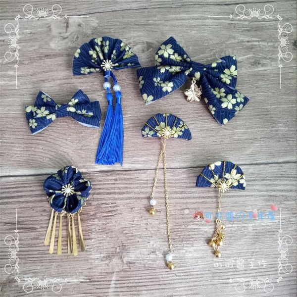 

other event & party supplies ancient fenghan clothing hair japanese line and fan son stream sullolita side clip-on clip big bow accessories