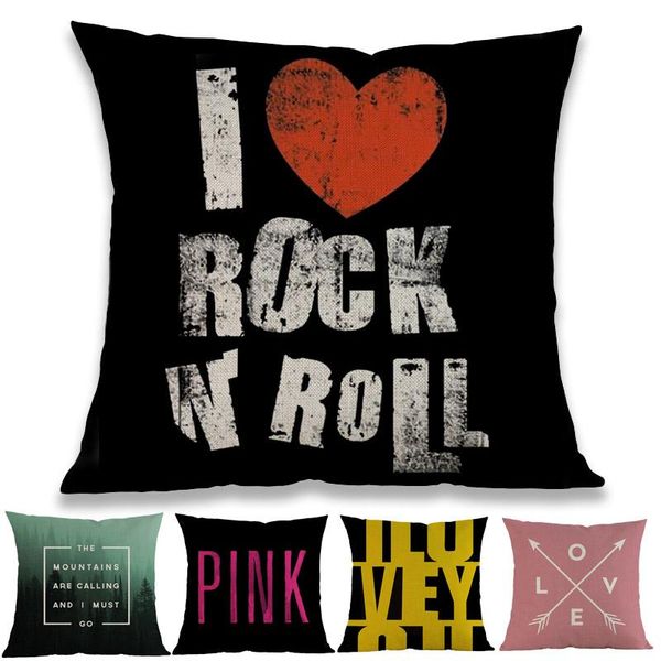 

individual personalities english quotes letter love rock home decoration cushion cover sofa room studio chair throw pillow case cushion/deco