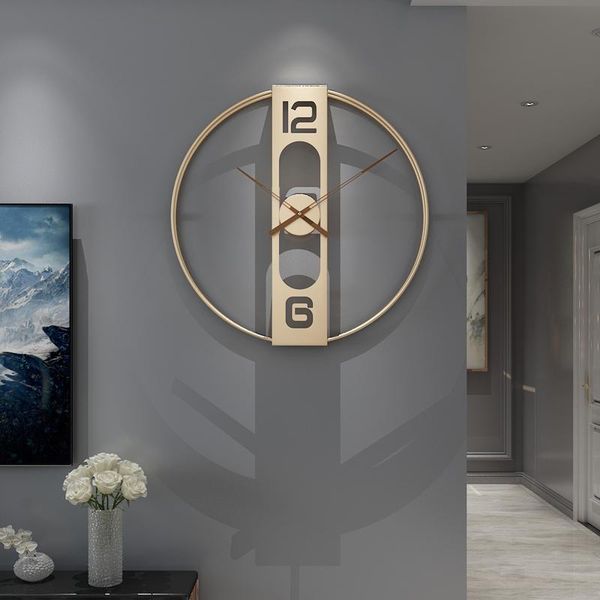 

wall clocks nordic large clock living room metal luxury silent modern design bedroom horloge murale home decoration 6
