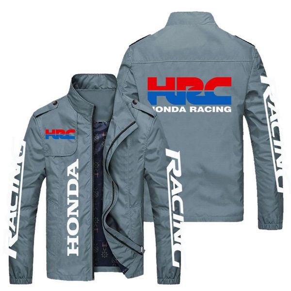 

men's jackets 2021 spring autumn men hrc racing logo stand collar casual sweatshirt long sleeve zipper cardigan jacket, Black;brown
