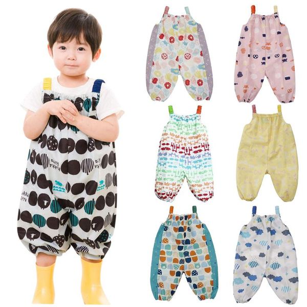 

trousers toddler kids waterproof rain pants boys girls dungarees windproof mud jumpsuit clothes for outdoor sports wearing, Blue