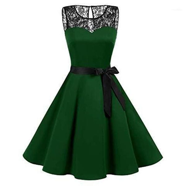 

summer women dress patchwork lace office lady party sleeveless hollow mini female vestidos plus1, Black;gray