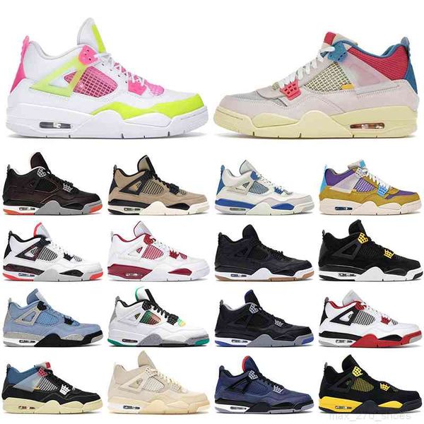 

basketball shoes men 4s 4 pure money cool grey royalty university red union guava lemon venom thunder mens trainers sneakers size us 7-13