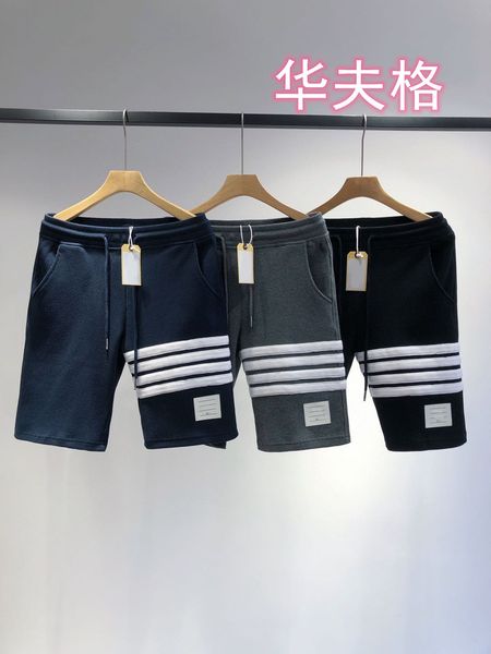 

design clothing waffle shorts 4-bar 5-point couple british college pants live broadcast with granular cotton, White;black