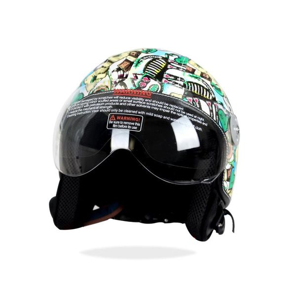 

motorcycle helmets retro helmet pu leather 3/4 half face