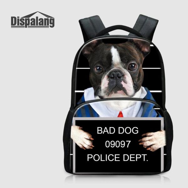 

backpack dispalang brand felt for men women large capacity bagpack animal cat dog print school bags teenager laptop