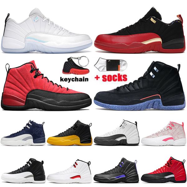 

2022 with socks jumpman 12 mens womens basketball shoes 12s twist utility arctic punch dark concord reverse flu game university gold blue tr, White;red