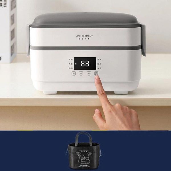 

rice cookers 220v multifunction electric lunch box double stainless steel liner insulation portable steam heat cooker office