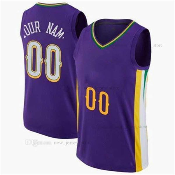 Gedrucktes individuelles DIY-Design, Basketball-Trikots, individuelle Team-Uniformen, bedruckt mit personalisierten Buchstaben, Name und Nummer, Herren, Damen, Kinder, Jugend, New Orleans003