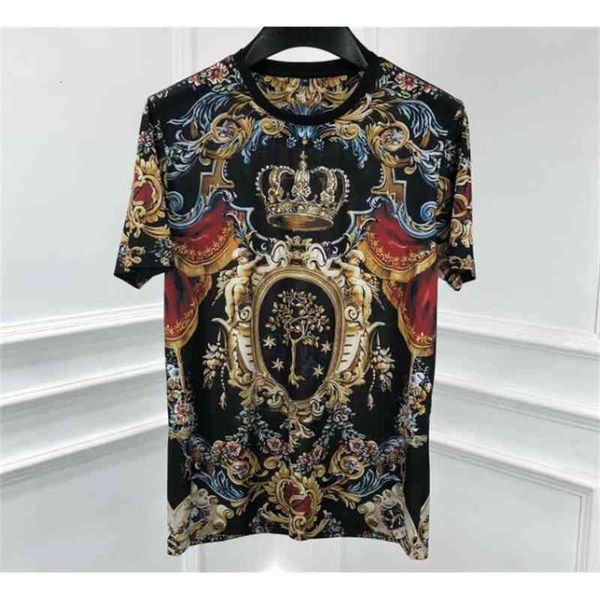 

t shirts fashion famous brand cotton tee t shirts crown print for men, White;black