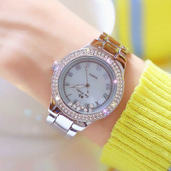 

women luxury brand watch women wristwatches crystal silver watch women dress stainless steel clock montre femme 210527, Slivery;brown