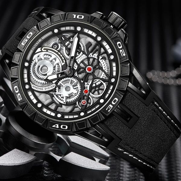 

wristwatches men's mechanical watch, unique design, classic fashion waterproof, japanese sports, quartz 2021, Slivery;brown