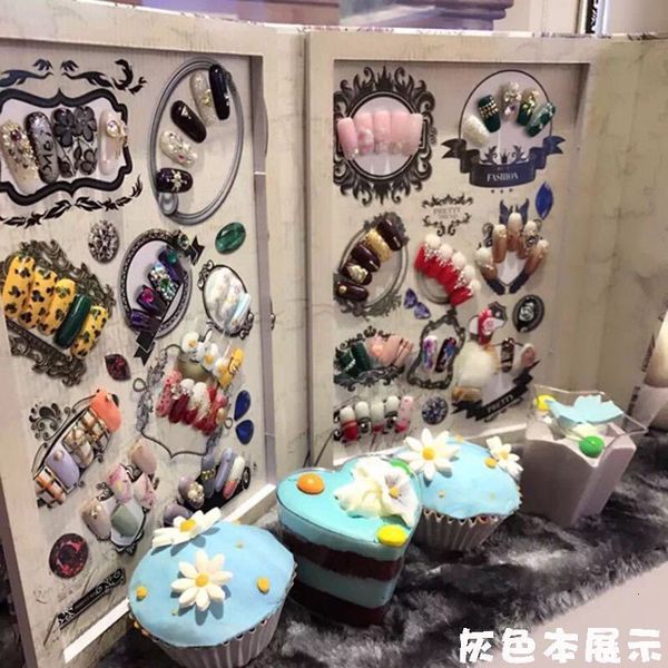 

frame card, po color work exhibition book, sample board, manicure tools display board