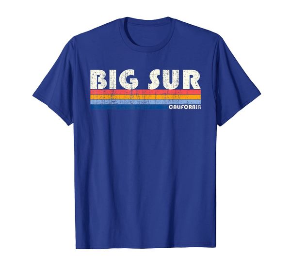 

vintage 70s 80s style big sur ca t-shirt, White;black
