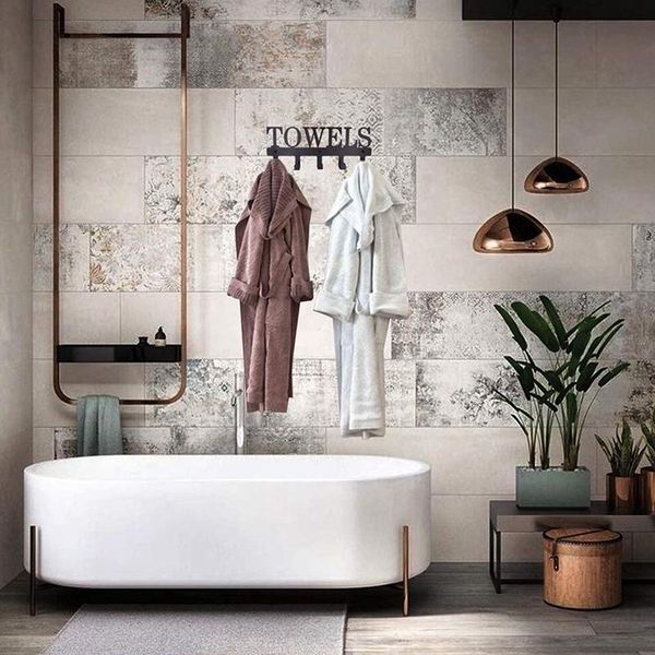 

towel racks 5 hooks black metal wall mount rustproof and waterproof holder