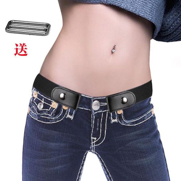 

belts buckle-slim elastic invisible belt simple lazy fat, Black;brown