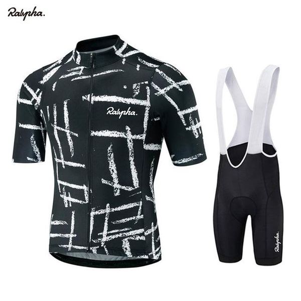 

racing sets 2021 pro ralvpha cycling jersey short sleeve team men bike bib shorts clothes maillot mtb clothing ropa ciclismo, Black;blue