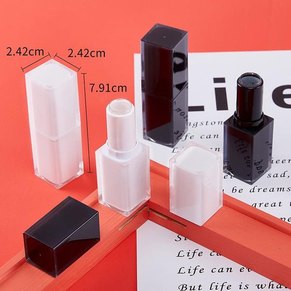 

storage bottles & jars 12.1mm cosmetic lip white tubes makeup lipstick tube square concealer stick black package packing containers