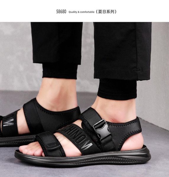 

sandals 2021 men summer leisure comfortable mesh-fabric lightweight outdoor sports shoes for beach hiking and driving, Black